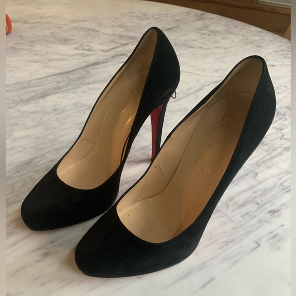 CHRISTIAN LOUBOUTIN
Suede Bianca Back-Zip Platform Pumps - Picture 5 of 5